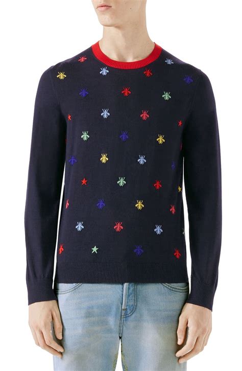 gucci hollywood sweater replica|gucci bee embroidered sweater.